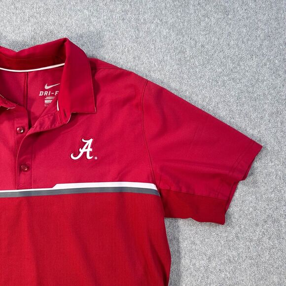 Alabama Crimson Tide Nike Dri-Fit Performance Polo Men's Large Short Sleeve Top - Picture 2 of 10